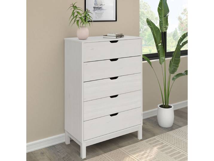 Commode Paddon 113cm Blanc/Epicéa blanc
