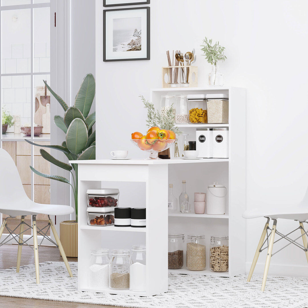 Hashtag Home Carbone 120cm Computer Desk Wooden PC Laptop Table White 120cm H X 120cm W X 55cm D