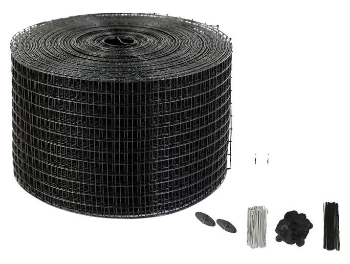 VEVOR Protection anti-oiseaux pour panneaux solaires\, 20\,3 cm x 30\,5 m\, Grille anti-pigeons pour installations solaires avec 70 fermetures en acier inoxydable\, Protection pour panneaux solaires avec revêtement en PVC inoxydable\, Grillage en rouleaux de 1\,27 cm de diamètre