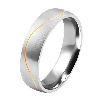 Partnerring AKZENT "Exotic Wave, langlebig" Gr. 56, bunt (bicolor), Fingerringe, Herren, 56, Edelstahl