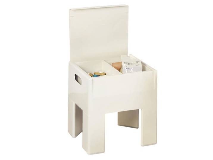 Tabouret rangement pliable ABS compact robuste poignées 40x30x25cm salon entrée chambre