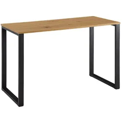 KADIMA DESIGN Schreibtisch Eiche-Dekor / Schwarz 120x60x76 cm Design Computertisch, Homeoffice Bürotisch Klein Hell, Laptoptisch Arbeitszimmer mit