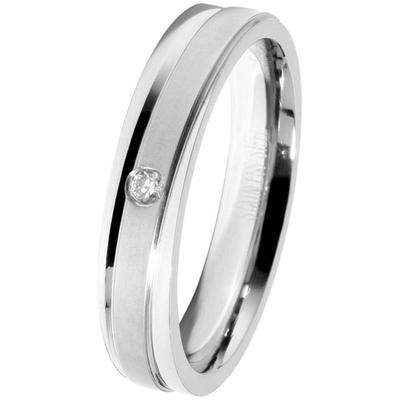 Partnerring AKZENT "Elegant Line, langlebig" Gr. 62, silber (silberfarbig), Fingerringe, Damen, 62, Edelstahl