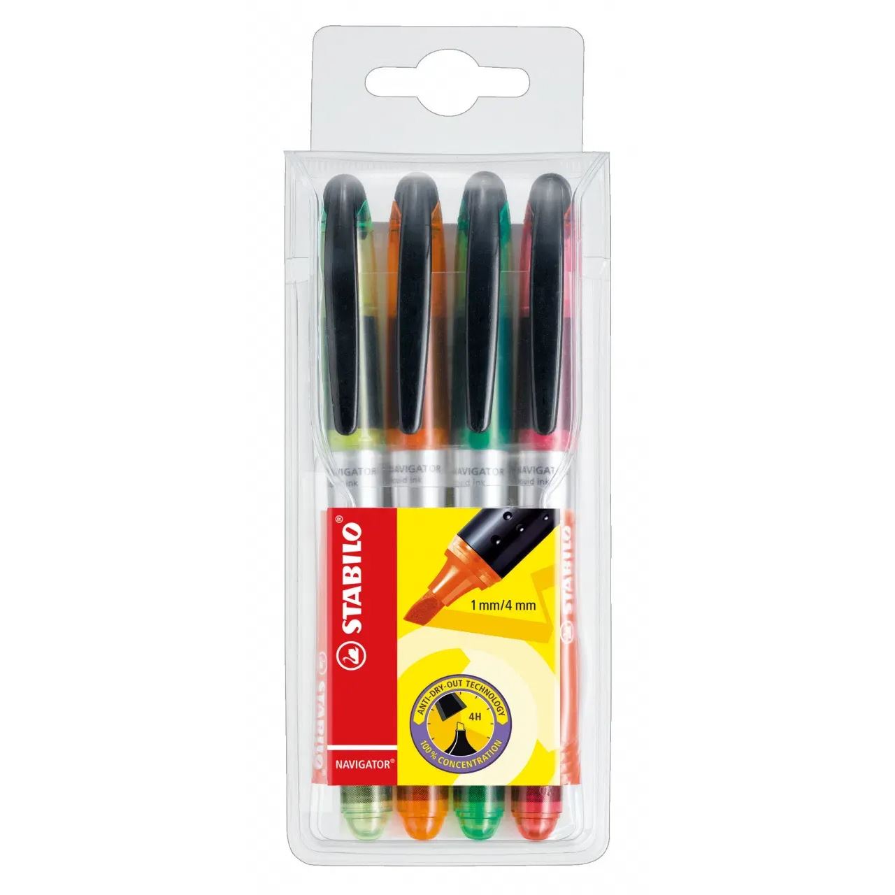 STABILO NAVIGATOR Textmarker farbsortiert, 4 St.