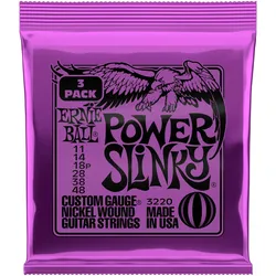 Ernie Ball Saitensatz, Slinky Nickel 3er Pack, Power 11-48 (6x, E-Gitarre, 0.05"), Saiten