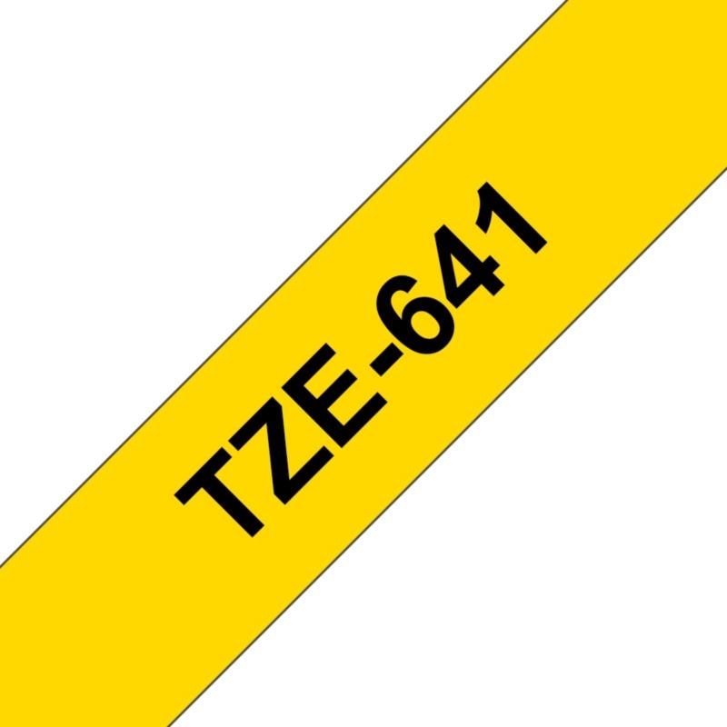 Brother TZe-641 Schriftband schwarz auf gelb, 18mm x 8m, selbstklebend
