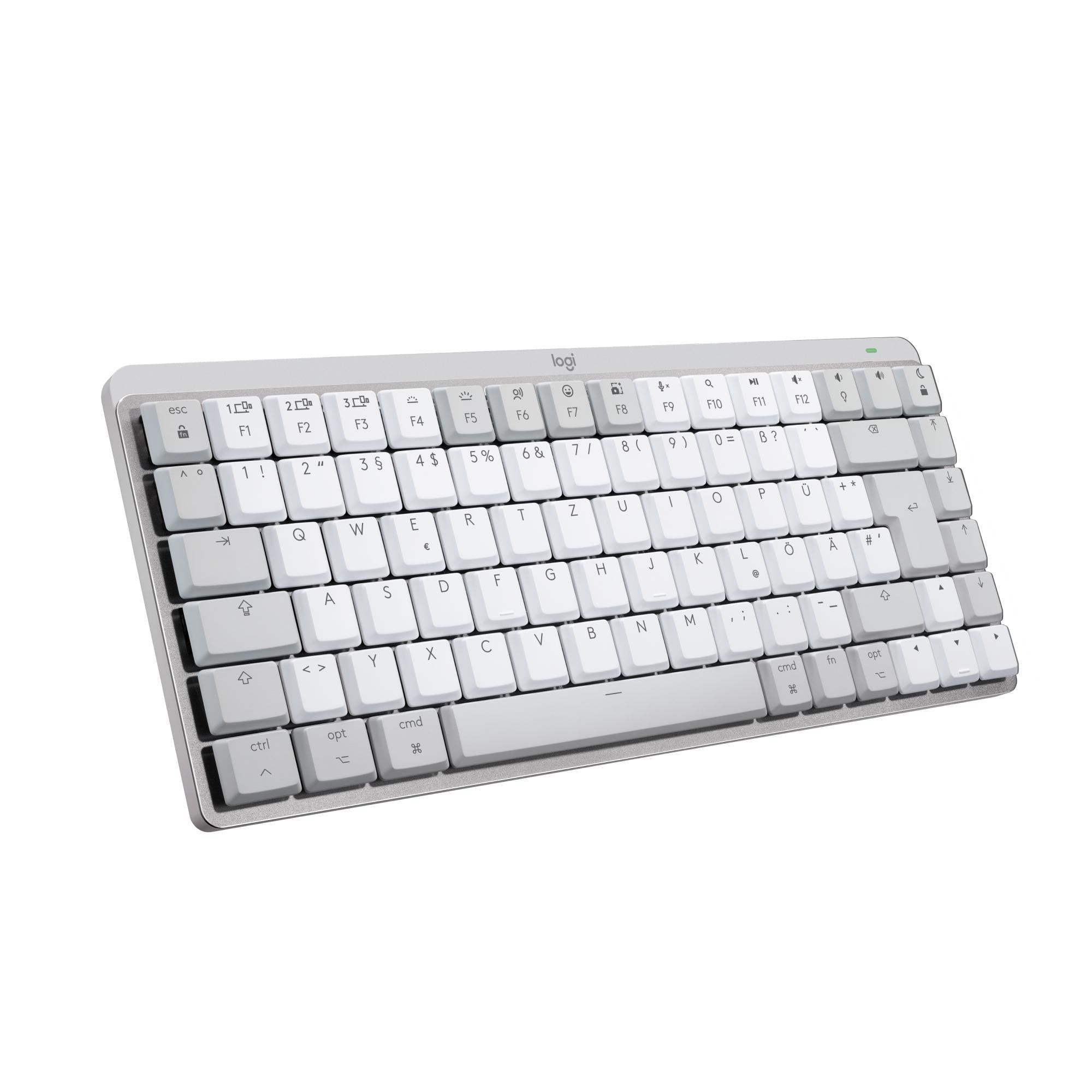 LOGITECH MX Mechanical Mini for Mac Pale Grey, Taktile-Switches (Leise), DE-Layout (Qwertz), Bluetooth, USB-C, Unterstützt von Logi Options+ 920-010794