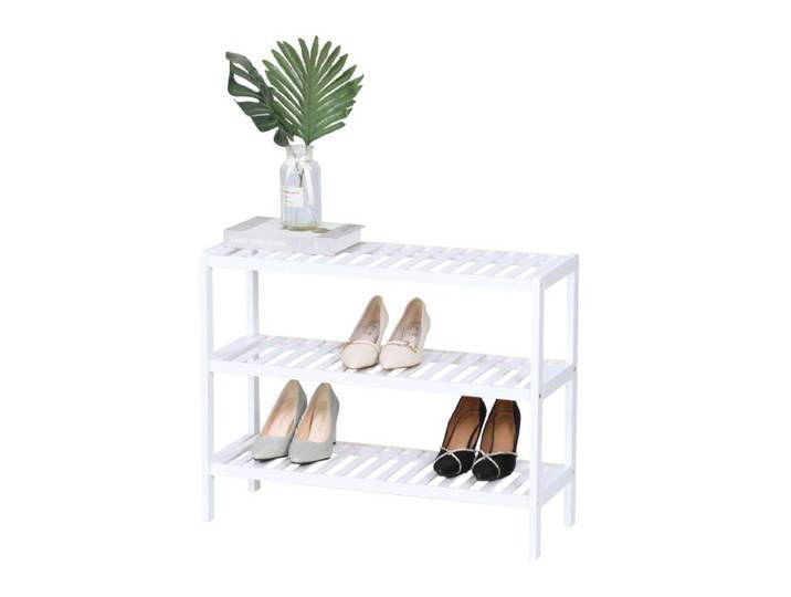 Relaxdays Weißes Schuhregal aus Bambus