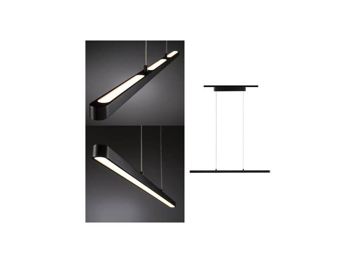 Paulmann URail Lento LED-Pendellampe, schwarz matt Lento, dimmbar, schwarz, für Wohn- / Esszimmer, Metall, Modern