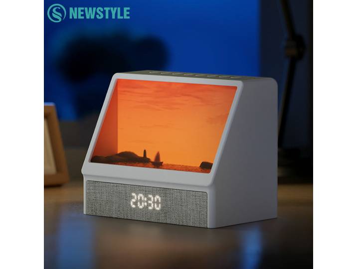Réveil lever du soleil, veilleuse Bluetooth, lampe de décoration de Table avec télécommande, 5 niveaux de luminosité, lumière d'ambiance