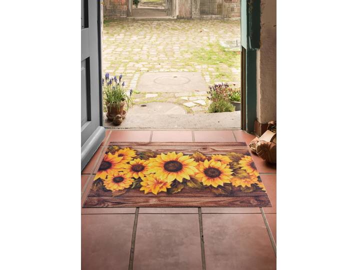 Fußmatte mit Sonennblumen-Motiv, Bunt