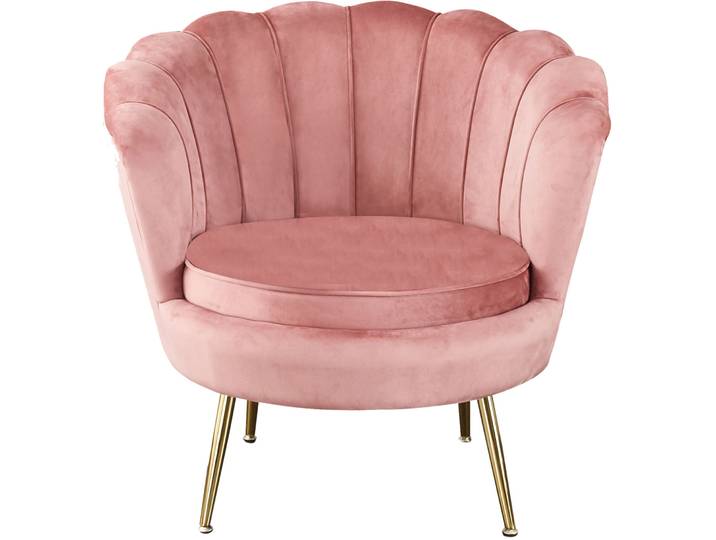 Sessel Tilde Rose, Gold Samt, Metall B 76 T 76 H 78 cm