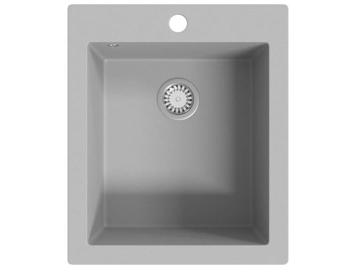 vidaXL Évier en granit simple bassin gris
