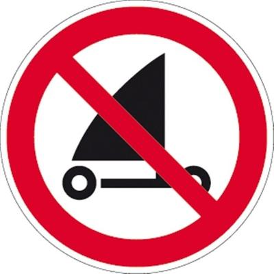 Schild Strandsegeln verboten ISO 20712-1, Alu, Ø 400 mm