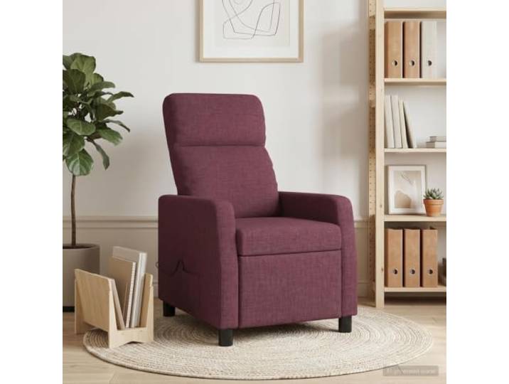 Relaxsessel Lila Stoff 66x95x100 cm Verstellbare Liegeposition 115°-160°,Polyester-Bezug,Metal rahmen,Holzwerkstoff,flache Armlehnen