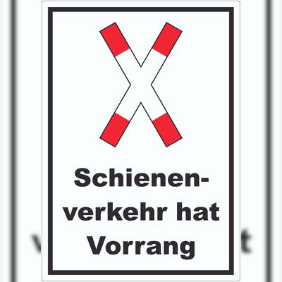 HB-Druck Aufkleber Vorrang Schienenverkehr A7 (74x105mm)
