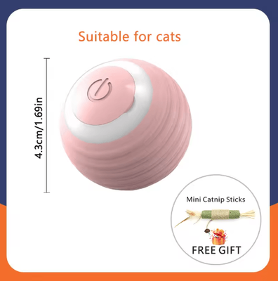 Inspire Picks Smart Rolling Catnip Chase Ball USB Rechargeable Interactive Cat Toy pink H