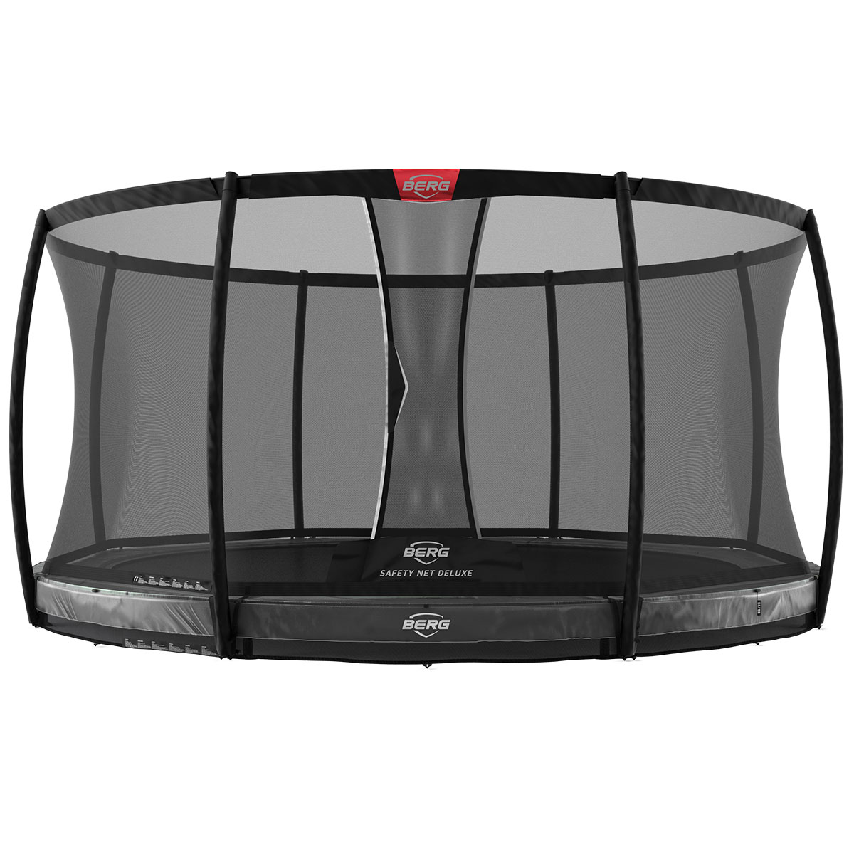 Berg Elite Trampolin InGround, Sicherheitsnetz Deluxe 380 cm Grau