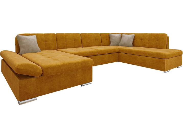MIRJAN24 Ecksofa Bergen mit Bettkasten, Regulierbare Armlehnen, U-Form Schlafsofa vom Hersteller (Wave 05 + Wave 05 + Wave 02, Seite: Links)
