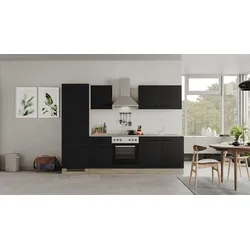 Küchenblock Capri Schwarz/Eichefarben