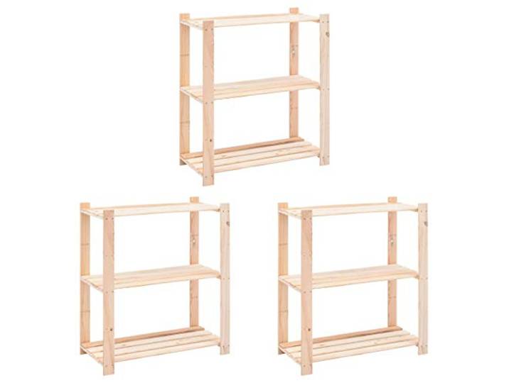 vidaXL Lagerregale 3 Böden 3 STK. 80x38x90cm Massivholz Kiefer 150kg