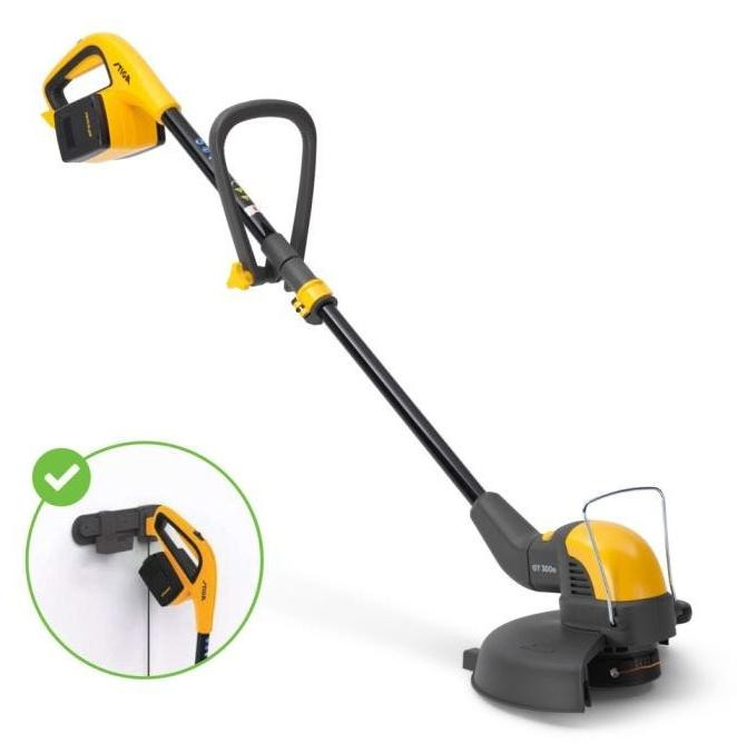 Stiga accu-grastrimmer inclusief 2x 20V accu en wandhouder met laadfunctie met telescopische steel en extra handgreep