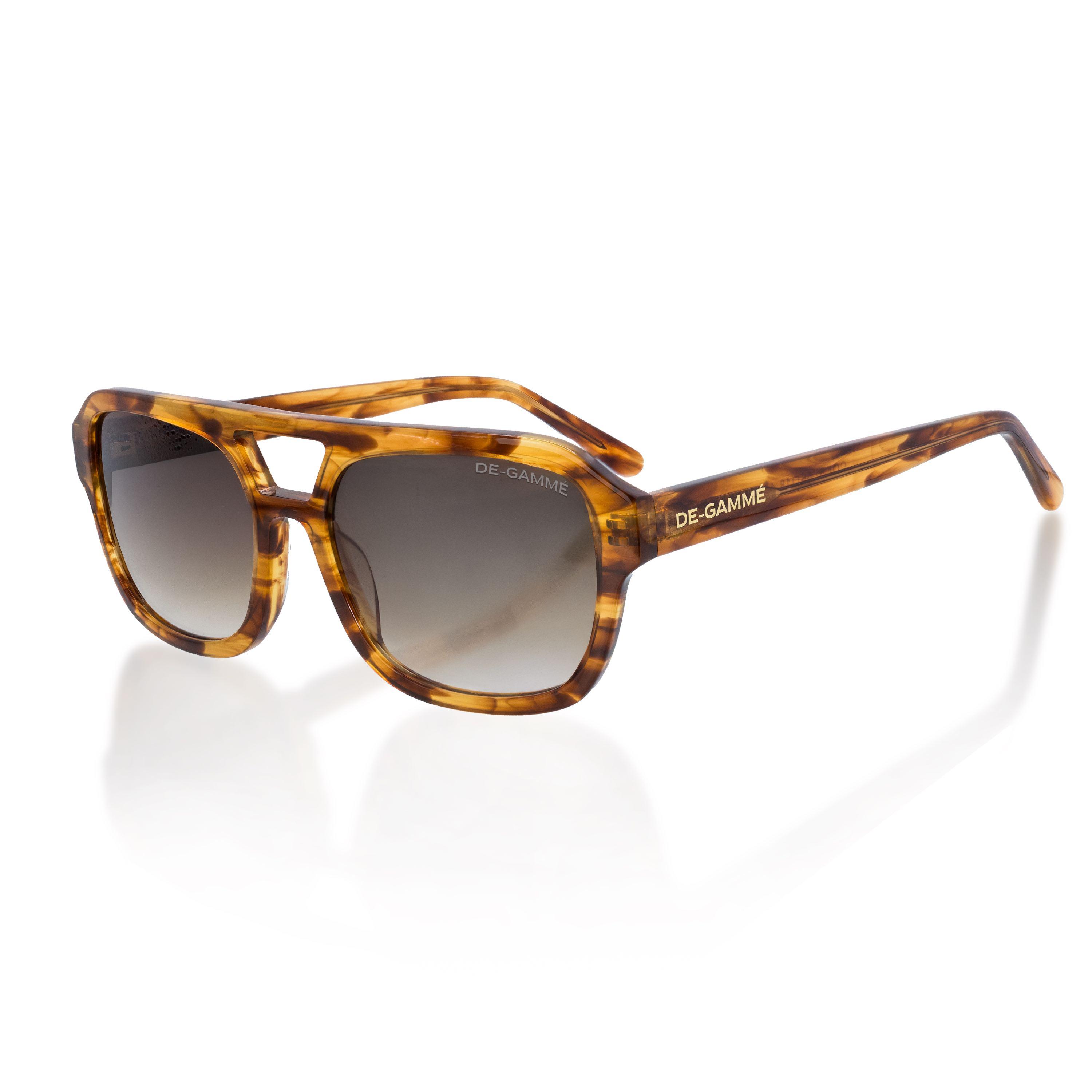 De-Gamme Rechteckige Sonnenbrille mit Polarisation in Braun – Rom
