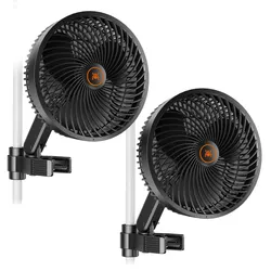 2er Set smarter Schwenkventilator mit Stangenclip Ø 15 cm 8 Watt