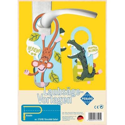 PEBARO 375/9S - Laubsägevorlage Türschild Safari, 1 Platte, Größe DIN A4