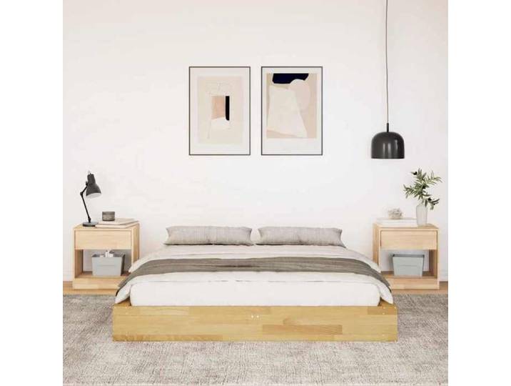 Structure de lit - HAOSHOP - Cadre de lit sans matelas 140x190 cm bois massif de chêne&01_102642