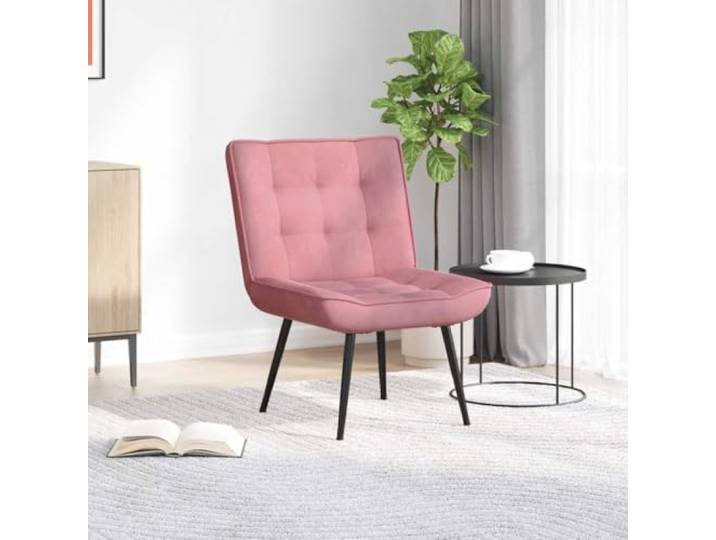 Molumvel Samt Relaxsessel mit Fußhocker, Pink Wohnzimmer Sessel Samtbezug, Metallgestell, 110 kg Tragkraft