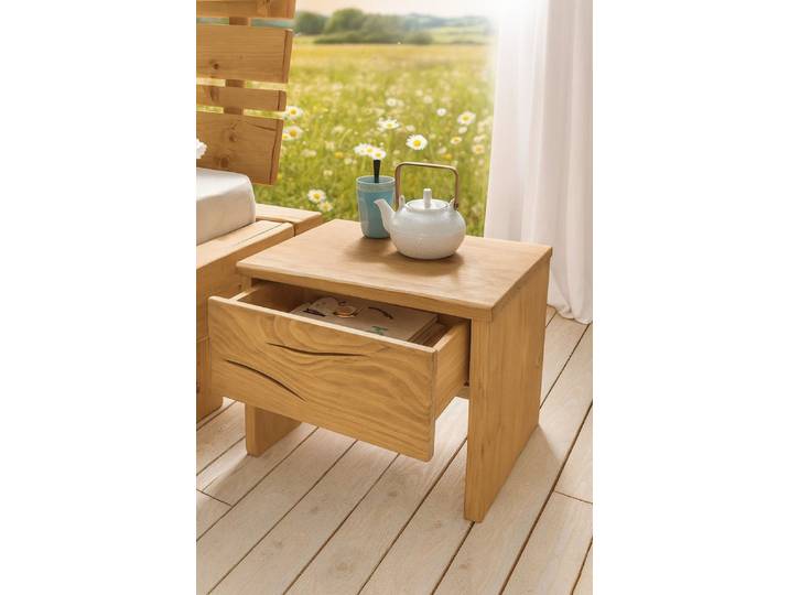 bv-vertrieb Holzbett Balkenbett Holzbett Doppelbett Wildeiche oder Fichte, natürliches Wuchsbild