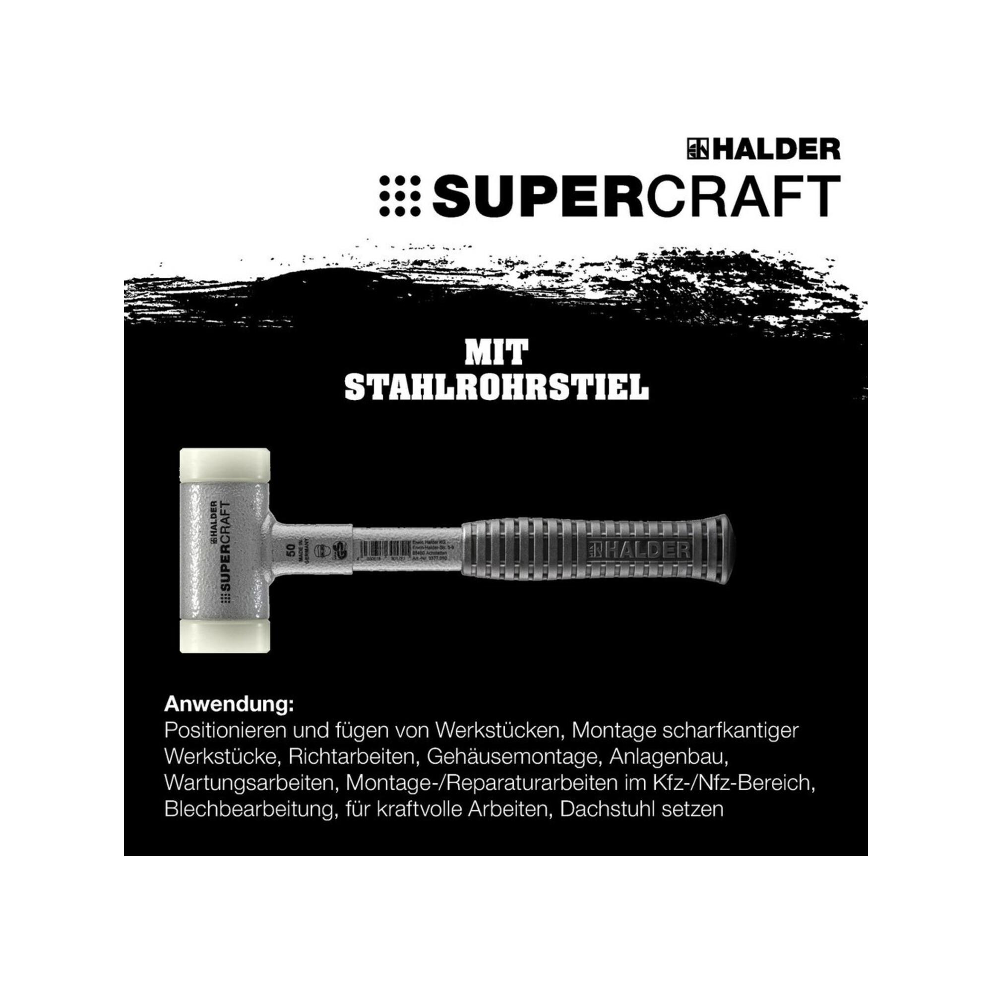 Halder Rückschlagfreier Hammer mit Stahlrohrstiel 35 mm (3377.035)