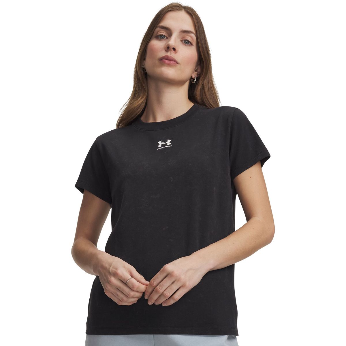 Under Armour Rival Cotton Wash SS black white (001) XS 6013562-001-XS