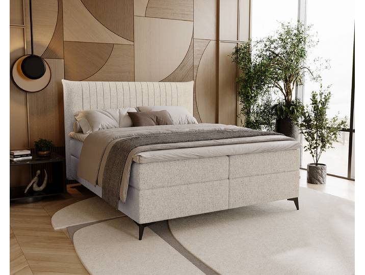 Boxspringbett Mouina 160 x 200cm Webstoff Hevi Grau