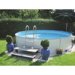 myPOOL Poolset Premium Rundform mit Sandfilteranlage Ø4,50x1,50m Tiefbeckenleiter