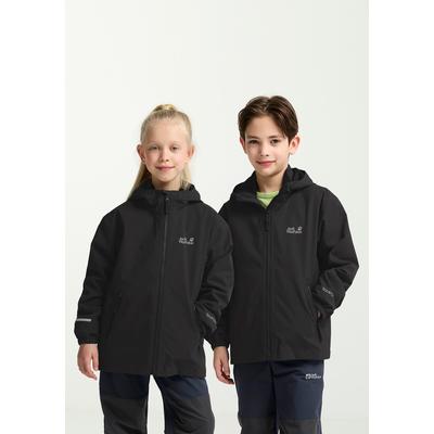 3-in-1-Funktionsjacke JACK WOLFSKIN "HYBRID 3IN1 JACKET K", Kinder, Gr. 128, schwarz, Obermaterial: 100% Polyester. Futter: 100% Polyester. Innenjacke: 100% Polyester. Füllung: 100% Polyester. Futter: 100% Polyester, Jacken, für Kinder,...
