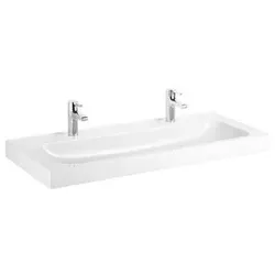 Design Waschtisch 1200mm, weiß FormatClean, 2 Loch - weiß