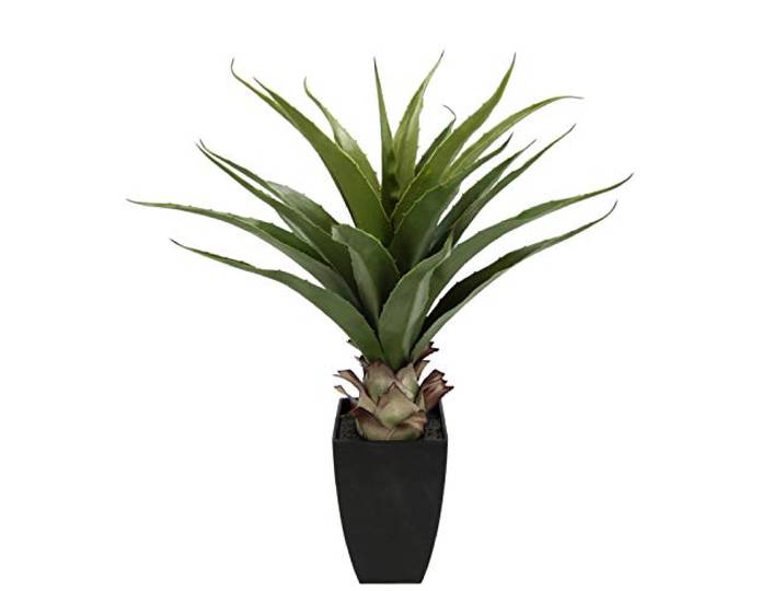 Künstliche Agave im Topf Kunstpflanze Aloe Vera Sansevieria Pflanzen Grünpflanze Kunstblume Topfpflanze Zimmerpflanze Deko Terrasse Balkon