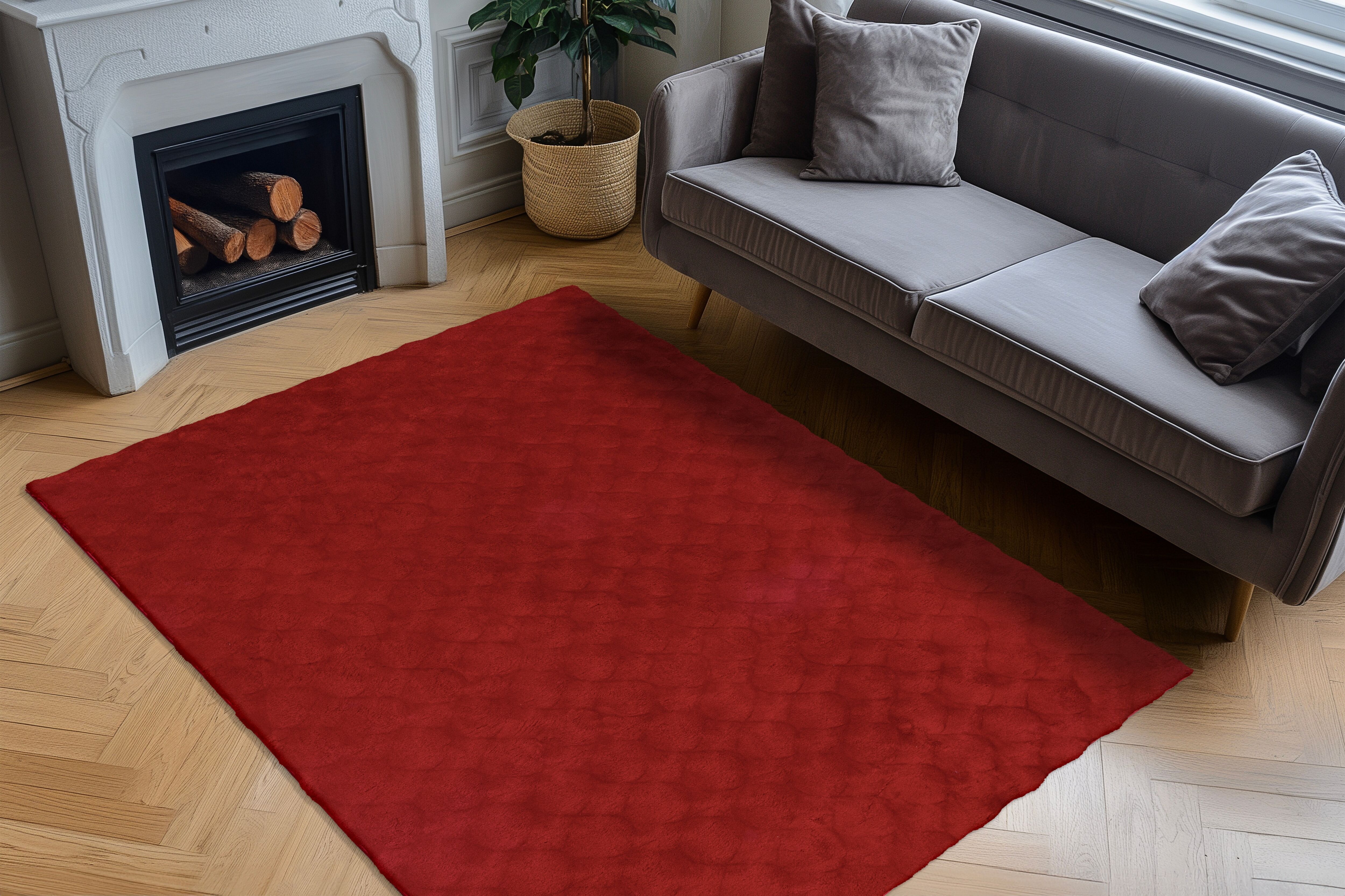 Kayoom "Royal Glow 825" rechteckig 30 mm Höhe Auch in rund, Hochflor, Modernes Muster, Vegan rötlich B : 200cm 1 Stk., 30mm, L: 290cm