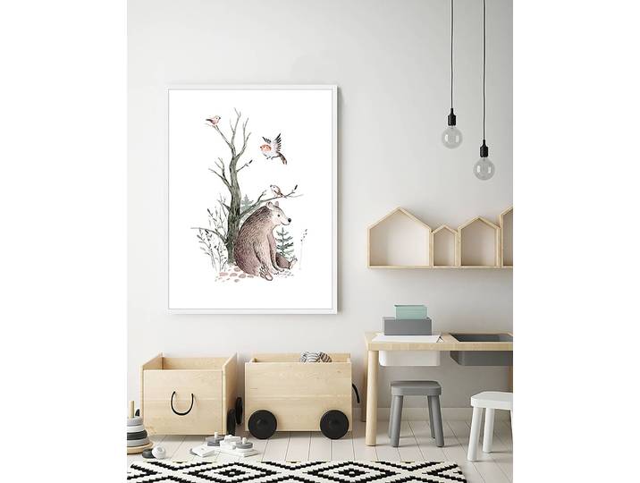 Tableau déco Scandinavian Bear 63 x 83cm Multicolore