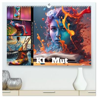 KI Mut - Trau Dich und stell Dir die richtige Frage (hochwertiger Premium Wandkalender 2027 DIN A2 quer), Kunstdruck in Hochglanz
