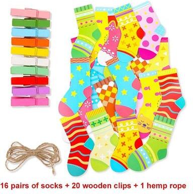 Useful Little Things Montessori Color Matching Sock Game Fine Motor Learning Toy For Toddlers socks Set