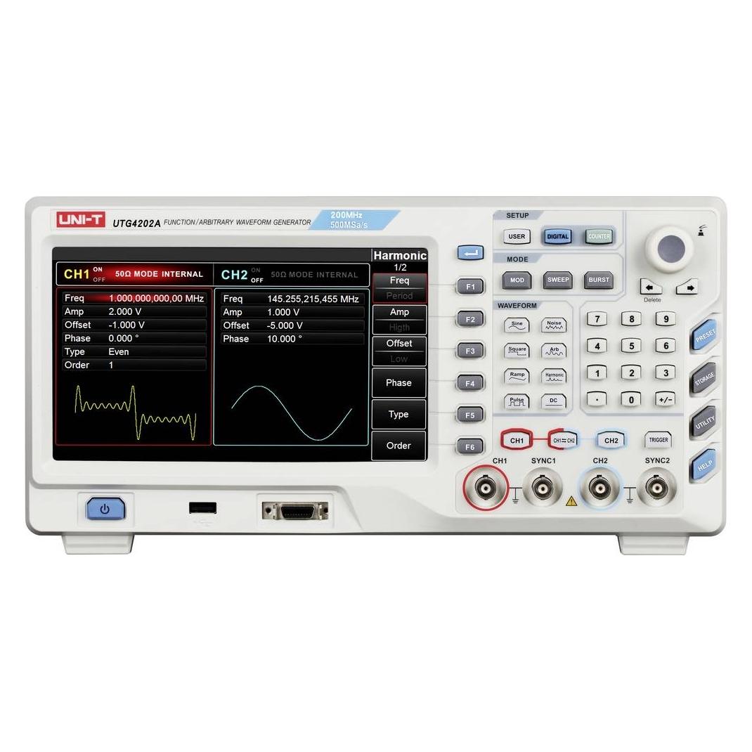 Uni-T UTG4202A Funktionsgenerator netzbetrieben 1 µHz - 200 MHz 2-Kanal Arbiträ (181300100068X)