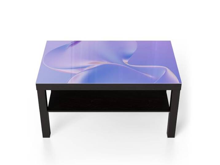 DEQORI Glastisch schwarz groß 90x50 cm Motiv Violette Träume ausgefallener Beistelltisch aus Glas Hochglanz Couchtisch fürs Wohnzimmer moderner Couch Tisch mit Design