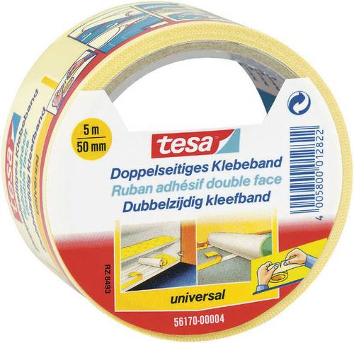 tesa UNIVERSAL 56170-00004-11 Doppelseitiges Klebeband Weiß (L x B) 5 m x 50 mm 1 St.