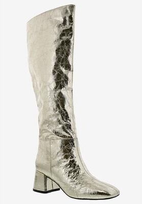 Wide Width Women's Remi Boots by Bellini in Gold Metallic Crinkle (Size 9 W)