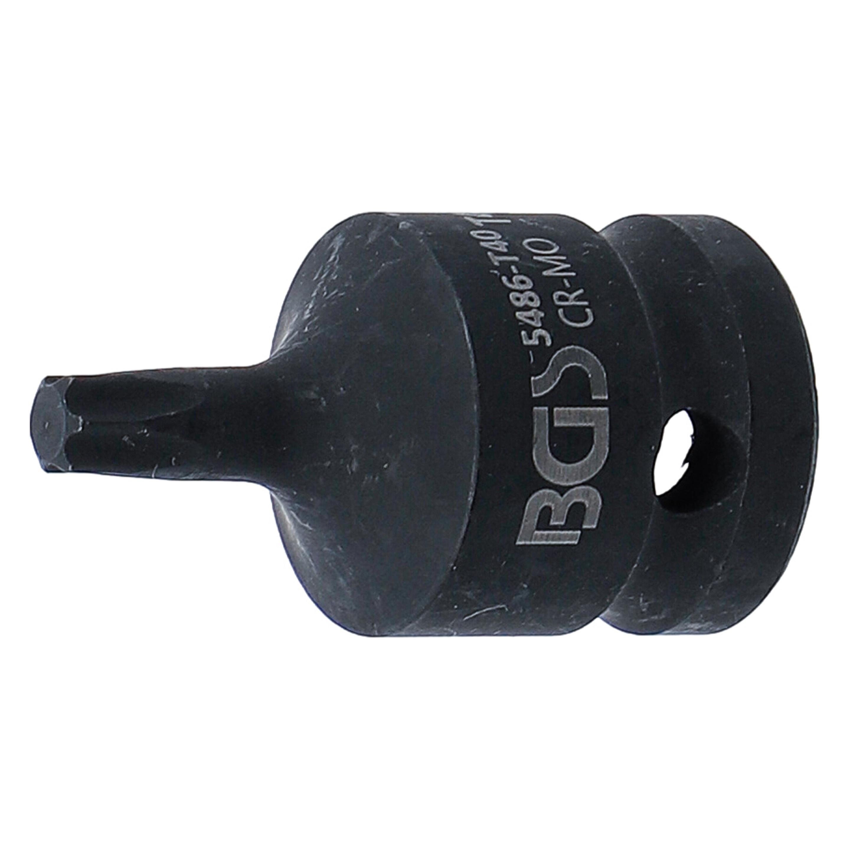 BGS Kraft-Bit-Einsatz Länge 42 mm Antrieb Innenvierkant 12,5 mm (1/2") T-Profil (für Torx) T40 (5486-T40)