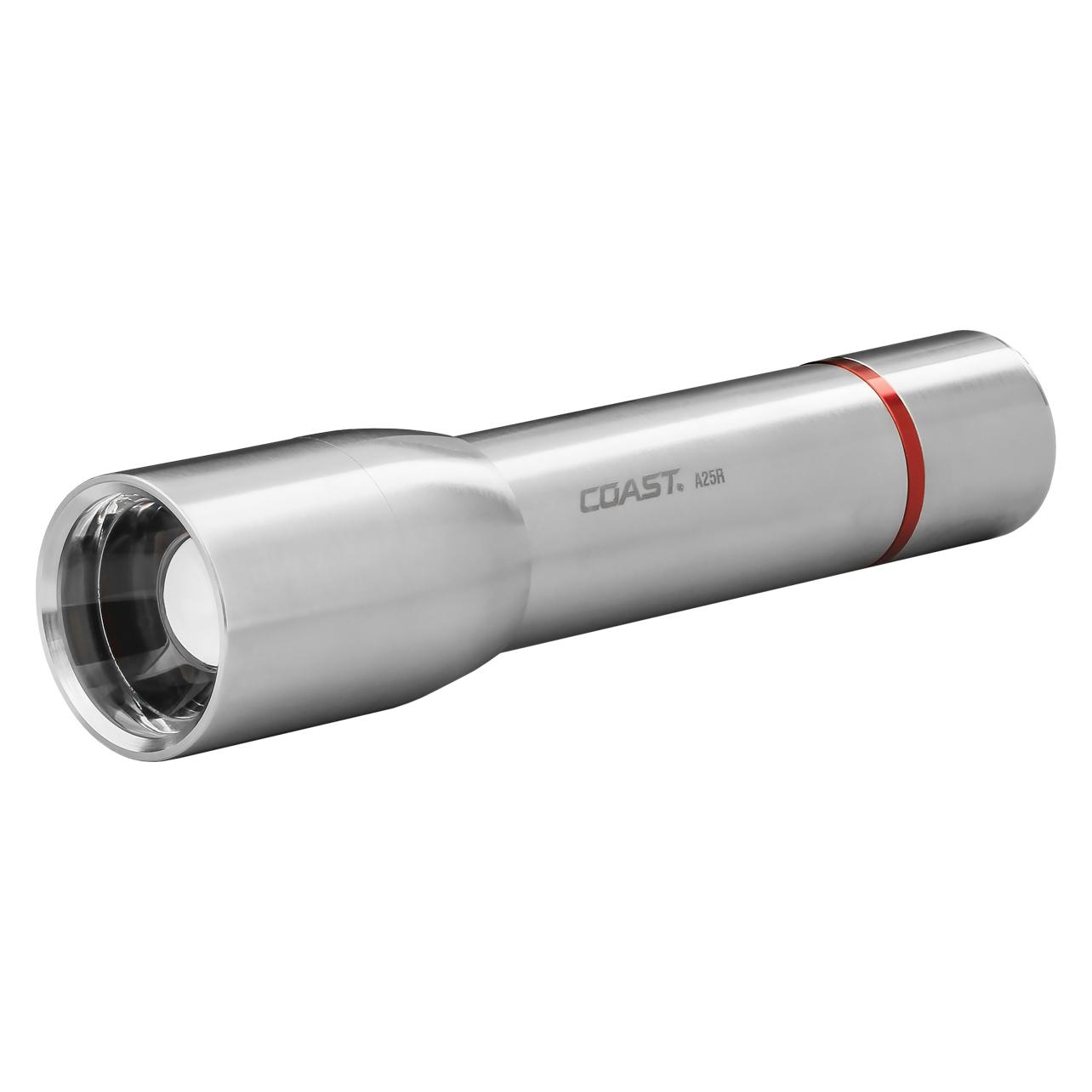 Coast A25R aufladbare Taschenlampe aus rostfreiem Stahl (1000 Lumen) - in Geschenkbox (15.90 cm, 725 lm) (COAST)