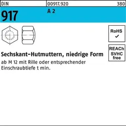 Sechskanthutmutter DIN 917 niedrige FormM16 A 2 100 Stück